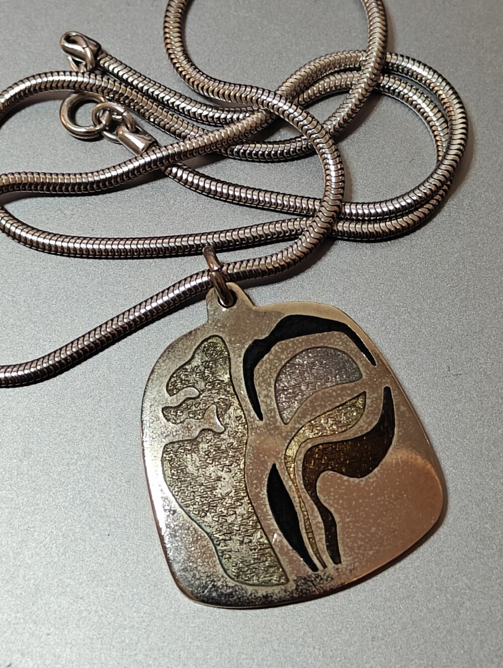 Vintage De Passille Sylvestre abstract geometric pendant necklace